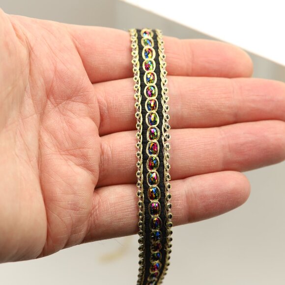 Multi Color Choker Adjustable Length Fancy Colors Trim chokers (#81) - Picture 5 of 8